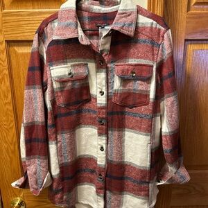 Women’s Maroon Plaid Shacket